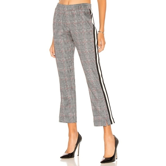Pam & Gela Pants - Pam & Gela Plaid Cropped Stripe Track Pants